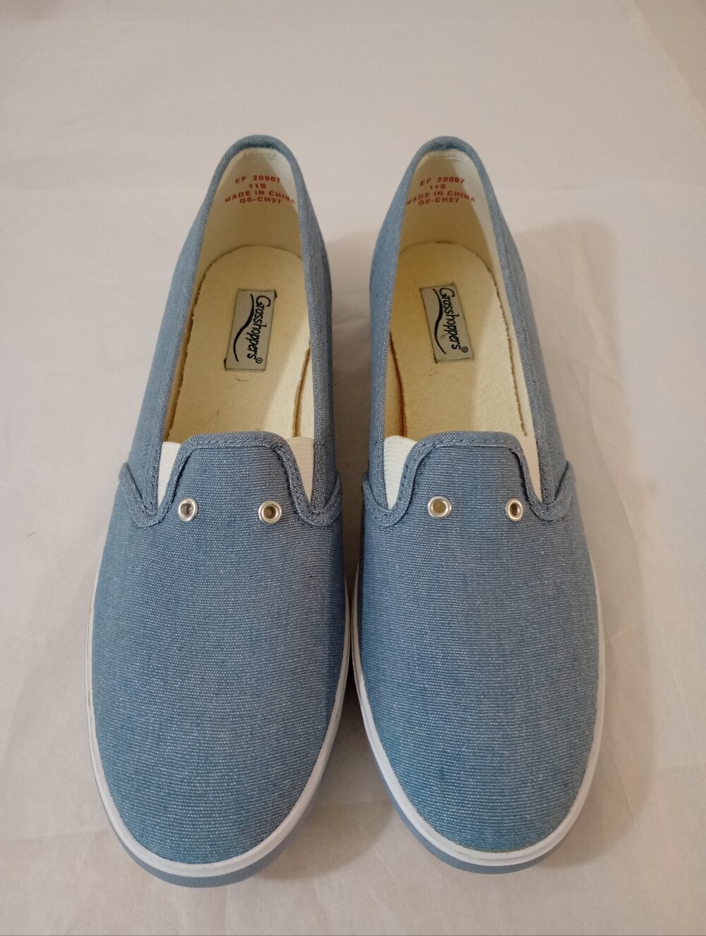 Grasshopper Women's Canvas Slip-On Sneakers in Light Blue